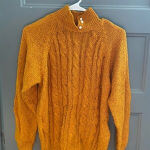 Cozy Mustard Cable Knit Cardigan